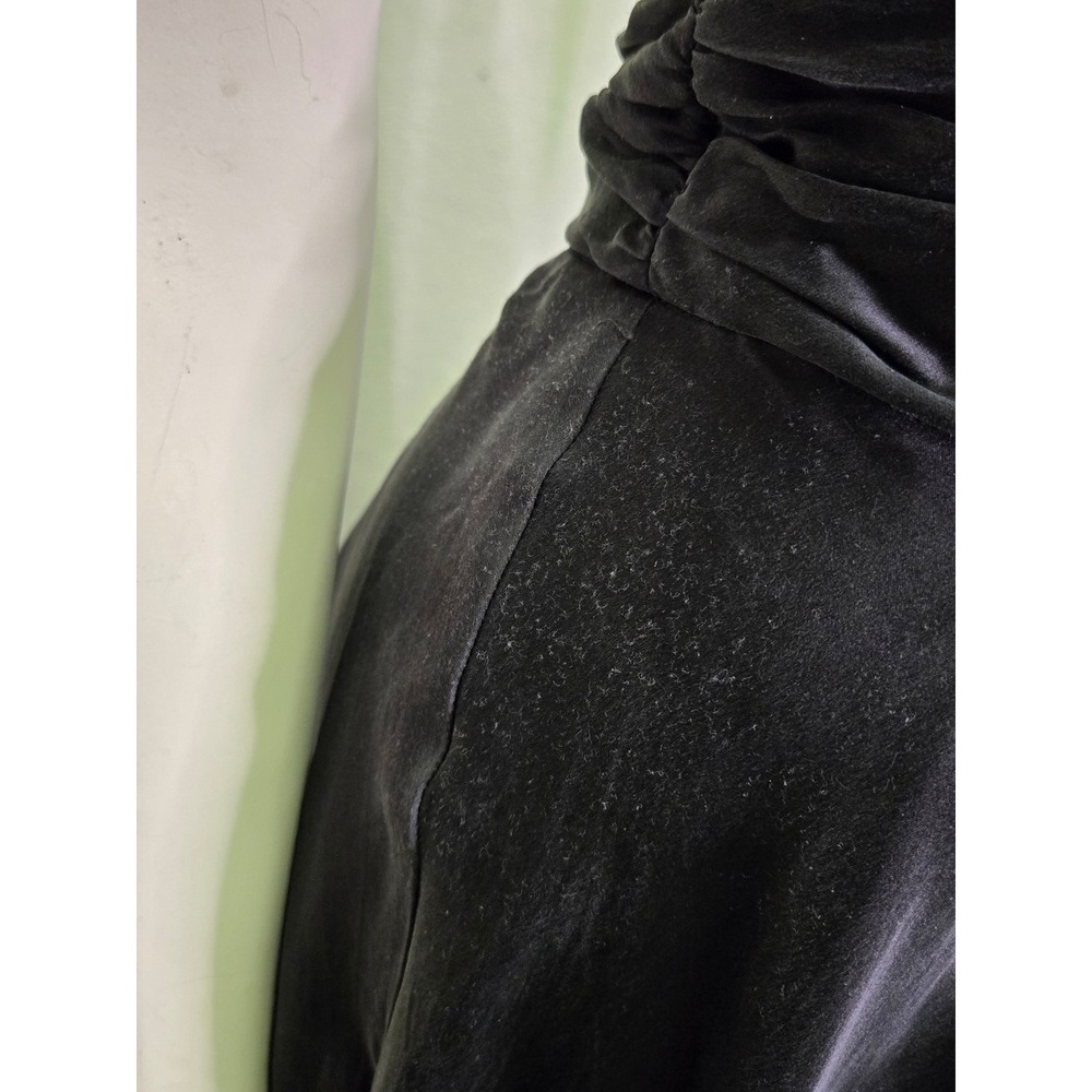 Vintage Old Hollywood Fit n Flare Black Silk Halter Neck Midi Dress 8 Party - Picture 10 of 15
